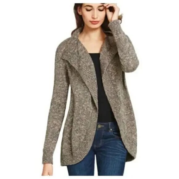 CAbi Swear by Sweater Brown Marled Open Front Cardigan Sweater #880- Size XS - Picture 1 of 11